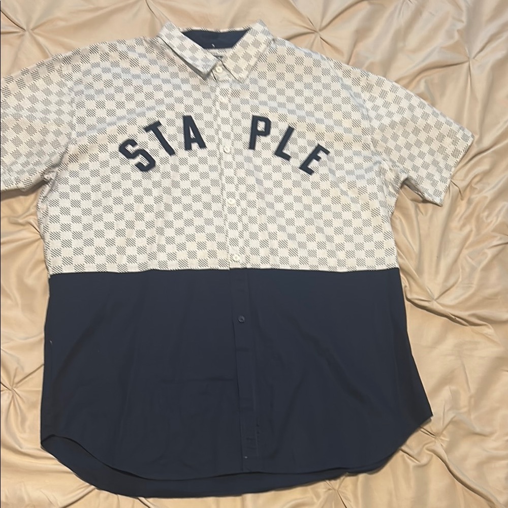 Staple Men's Checkered Short Sleeve Shirt - Black and White